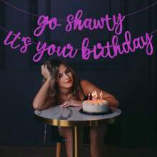 1Set,DIY String Go Shawty This Is Your Birthday Banner Hip Hop Theme Flash Happy Birthday Banner-Pre String-Black Rap Theme Happy Birthday Sign Man Woman Birthday Party Supply