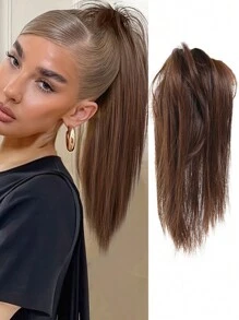 Synthetic Ponytail Wig Women Natural Grab Clip Waterfall Half Tie High Ponytail 14 Inches Black Brown Available Suitable For Women Daily Wear Wig Braid Ponytail - Multicolor - View 15