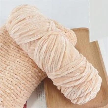 Pacote com 1 fio de poliéster chenille, 100 g cada, fio grosso para tricô de crochê em cores sortidas para artesanato, chapéus, cobertores, cachecóis - fio de lã macio e grosso para projetos de crochê para iniciantes e adultos - Multicolorido - Ver 27