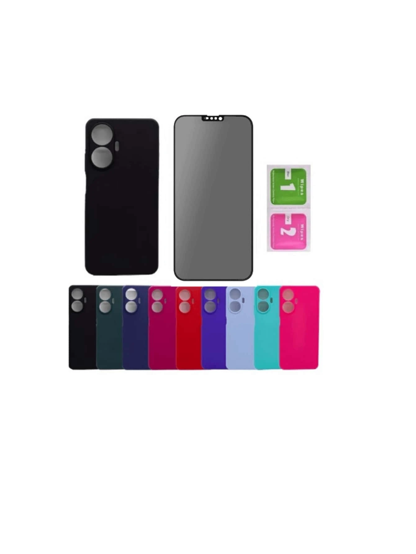 2 In 1 Kit Moto G24 Colorful Case + Matte Ceramic Privacy - màu đen - Xem 1