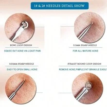 Ago per acne e punti neri, cura della pelle femminile, cura dell'acne, ago per pulizia dei pori, rimozione dei punti neri, bellezza, prodotti per la cura della pelle, spa, cura di sé, strumenti per la cura della pelle, cura del viso, forniture per estetiste, pelle, detergente viso, trattamenti viso - Multicolore - Visualizzare 3