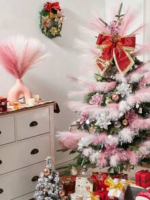 9 件混色仿蒲苇装饰，人造蒲苇蒲苇花卉蓬松假植物落地花瓶填充物适用于厨房家居波西米亚风装饰、房间、派对、婚礼装饰、新年装饰、2025 新年 - 彩色 - 查看 2