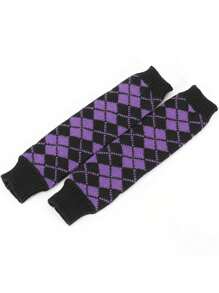 1 双时尚多色菱形开放式手套，新款针织保暖半指腕套，适合女士，秋冬季 - 彩色 - 查看 12