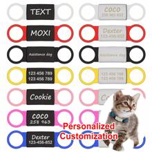Etichetă de identificare pentru animale de companie din metal personalizată, bandă elastică pentru plăcuță cu informații personalizată