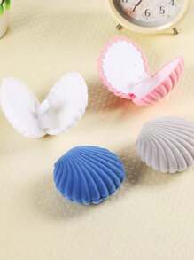 1 علبة مجوهرات ذات شكل قوقعة مناسبة لتخزين الأقراط، علبة مجوهرات جميلة وشخصية، علبة تغليف مجوهرات موضة، علبة اكسسوارات الأقراط - متعدد الألوان - مشاهدة 7