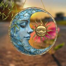 Đồ trang trí cửa sổ bằng kính màu Moon & Sun - Đồ treo cửa sổ nhiều màu sắc cho gia đình, văn phòng, trang trí sân vườn | Món quà hoàn hảo cho phụ nữ, chị em gái và bạn bè - Nhiều màu - Xem 3