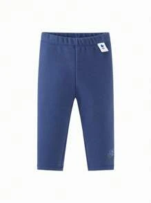 mini bala Girls' High-Elastic Comfortable Pants 2024 Winter New Collection - Dark Blue - View 4