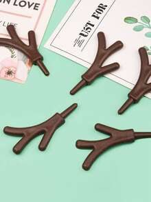 100 chiếc sừng tuần lộc bằng nhựa hình gạc hươu trang trí Giáng sinh, hoàn hảo cho trang trí tiệc ngoài trời và làm quà tặng tiệc - màu nâu - Xem 4