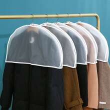 10pcs Shoulder Covers Garment Covers Clothes Covers For Hanging Clothes For Closet Storage Suit, Coats, Jackets, Dress Closet Storage - translucent - View 3