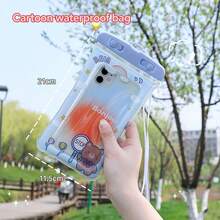 Durcord 1Pc Holographic Chống Rơi Không Thấm Nước Màn Hình Cảm Ứng Trong Suốt Túi Điện Thoại Thể Thao Dưới Nước Dễ Thương Hoạt Hình Vỏ Điện Thoại Màn Hình Cảm Ứng - Nhiều màu - Xem 8