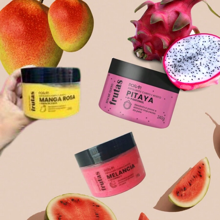 Exfoliating Soap Cream Body Moisturizer Bath PORAN Fruit Watermelon Liquid Body And Face Similar To Labotrat - 去角質套裝 3 - 查看 1