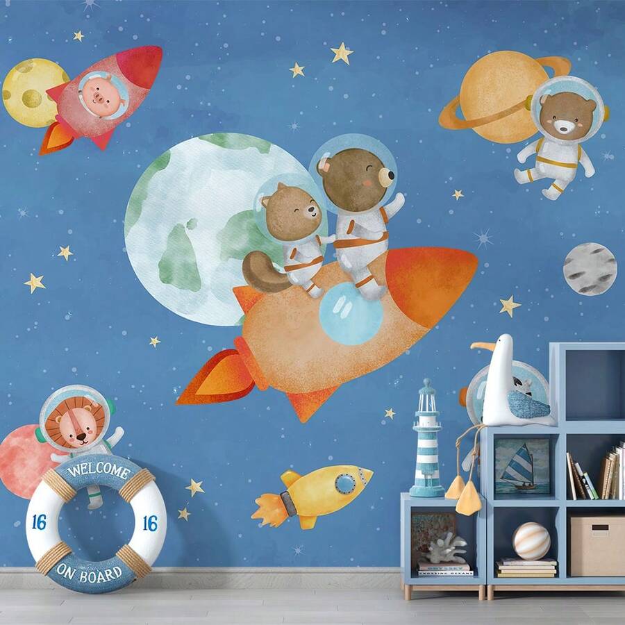 Wallpaper Animals In Space - Nhiều màu - Xem 1