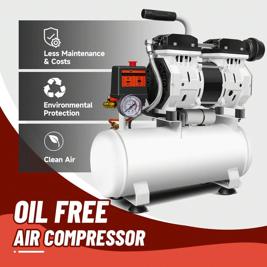 Air Compressor 2.4 Gallon, 60 DB Quiet Compressor,OilFree Small Air