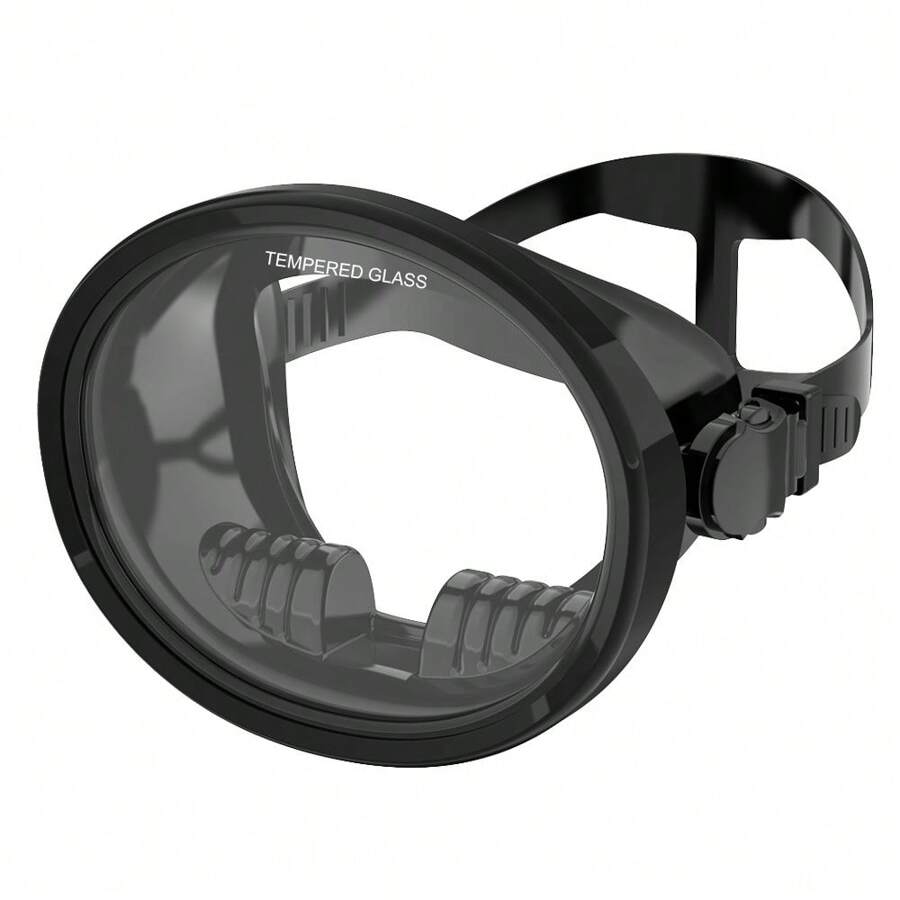 JoyMaySun Oval Diving Mask Spearfishing Mask Classic Retro-Style Panoramic Wide View Scuba Goggles Tempered Glass Lens For Adults