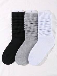 3 Pairs Men Loose Top Diabetic Socks, Black, White, Grey - Multicolor - View 3