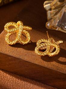 1 Cặp Hoa tai thiết kế hình bướm thanh lịch, Chất liệu đồng mạ vàng cao cấp - Vàng - Xem 4