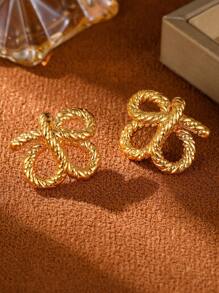 1 Cặp Hoa tai thiết kế hình bướm thanh lịch, Chất liệu đồng mạ vàng cao cấp - Vàng - Xem 6