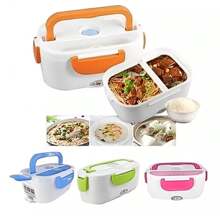 便携式电热饭盒 110v/220v 车载 12v/24v - 藕粉色 - 查看 3