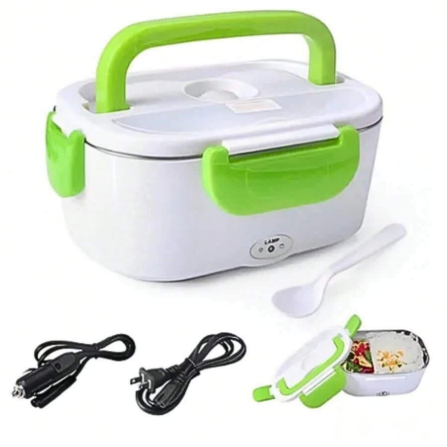 便携式电热饭盒 110v/220v 车载 12v/24v - 藕粉色 - 查看 1