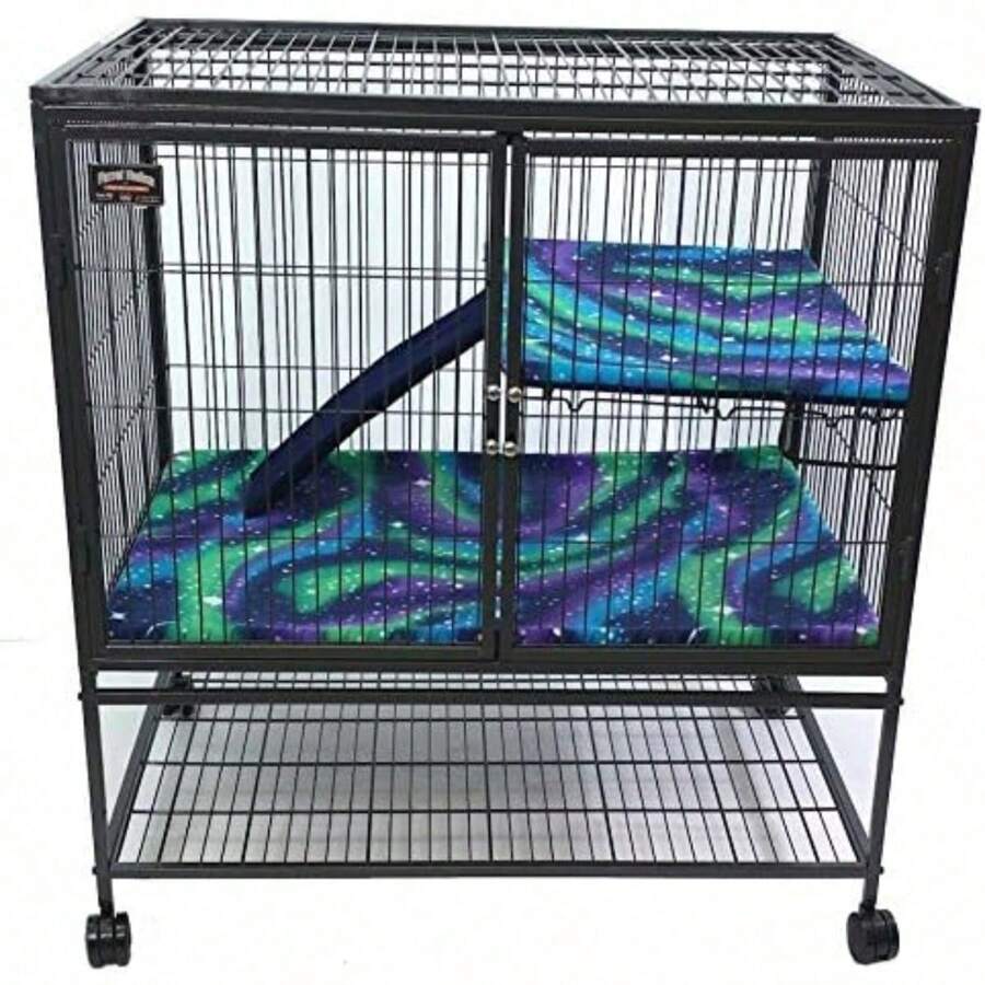 Zubehörset 2 Für Ferret Nation & Critter Nation Käfige - Bezüge In Lila & Blaugrün