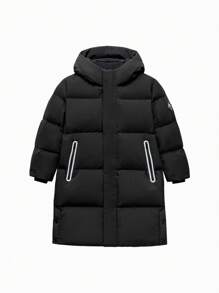 mini bala Heat-Retaining Protective Down Jacket For Boys, Girls, And Families Thick Winter Collection - Black - View 4