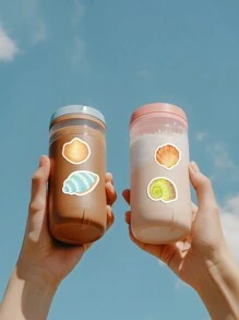 50 件/套卡通贝壳风格彩色自粘涂鸦贴纸，适合儿童、男女，可装饰书桌、墙壁、笔记本、水杯 - 彩色 - 查看 5