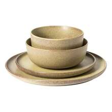 Modern Matte Black Dinnerware Set For 4 People 16 Pcs Studio 3b - Yellow - View 5