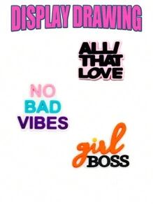 20-28 PCS Letter Phrase Series, Color Phrase, Orange Phrase, English Phrase, Pink Phrase, Game Phrase Shoe Charms For Shoe Charms Pack For Wristband Bracelets Sandals Bubble Slides PVC Shoe Charms For DIY Accessories Party Favors - Black - View 6