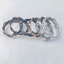 1 件装闪光果冻手镯编织硅胶手链女士时尚豹纹奶牛印花手镯手链珠宝 - 彩色 - 查看 3