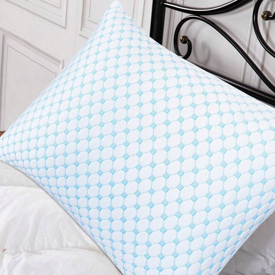 Bibb Home Cooling Shredded Memory Foam Pillow Removable Cover Standard