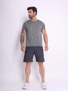 SUN CAI Sports Shorts For Men Imported Quick-Drying Fabric With Print - Màu xám đen - Xem 4