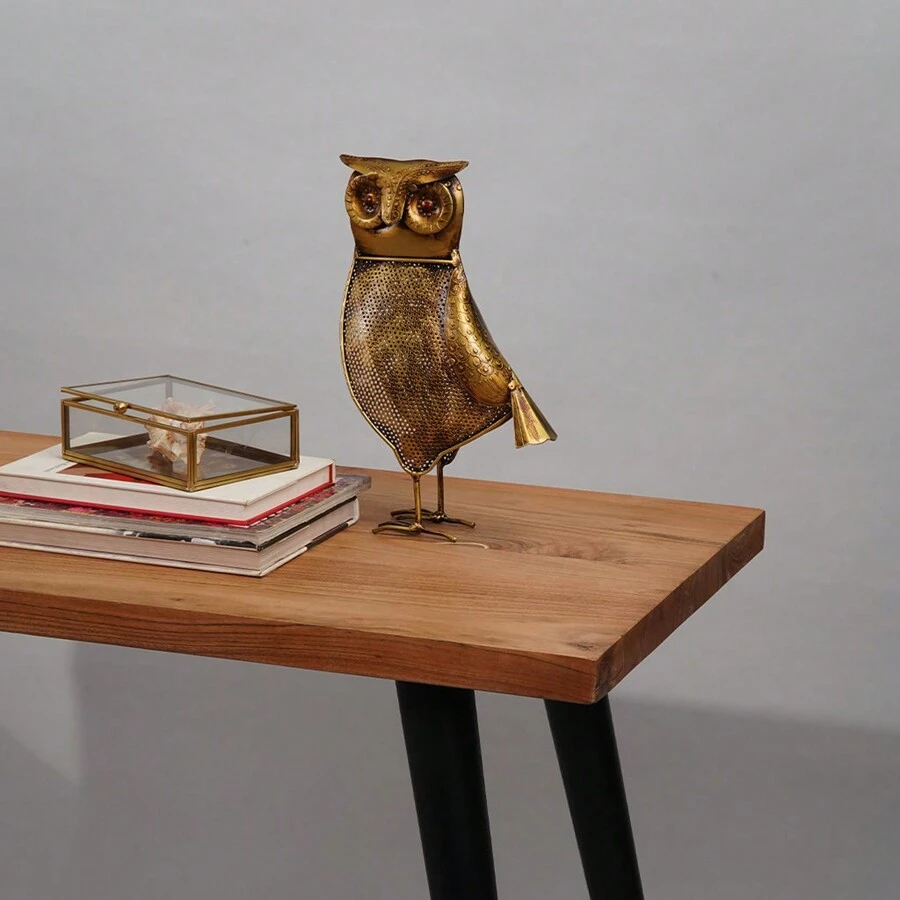 Bbh Homes Llc BBH Homes Antique Gold Owl Tea Light Candle Holder Large 13x7 Small 10x5 -Friendly - Gold - View 1