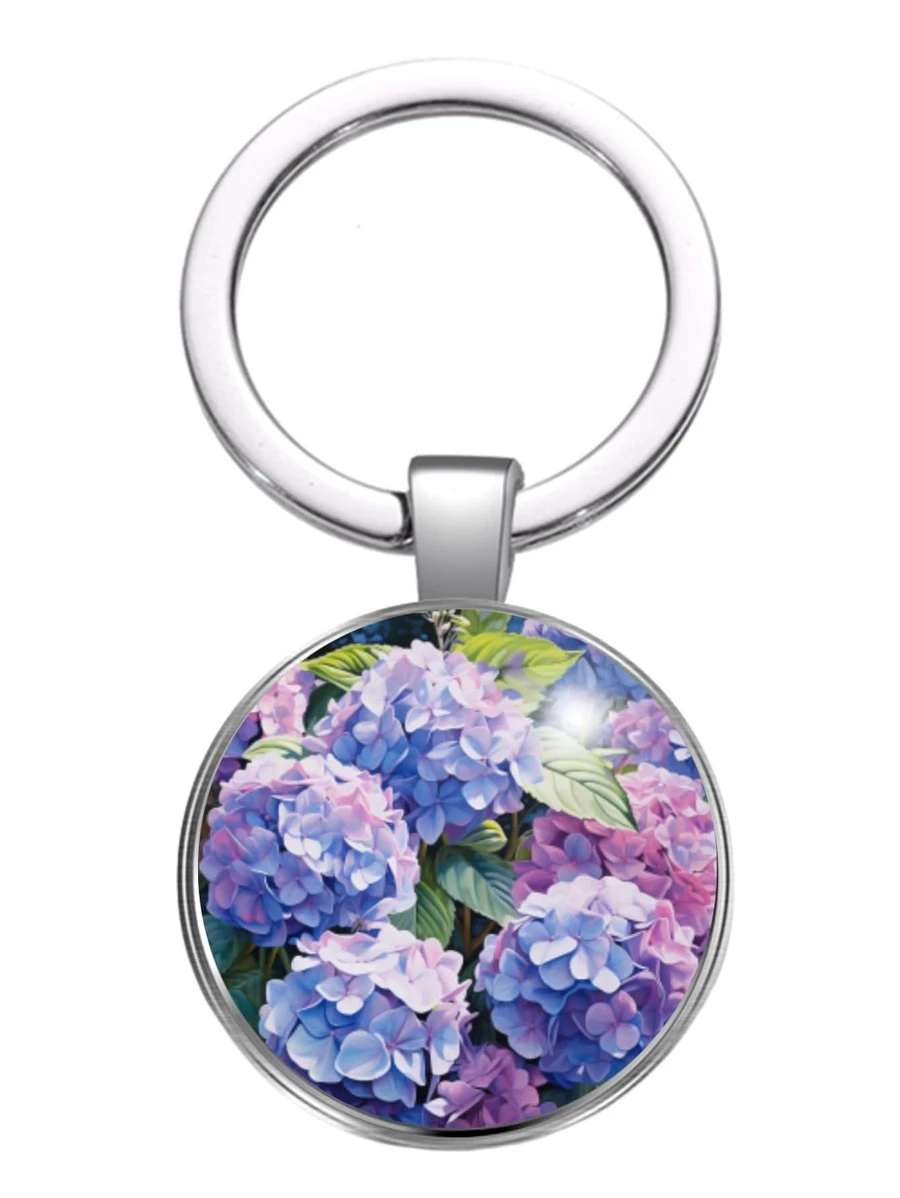 Hydrangea Plant Keychain - 銀2 - 查看 1