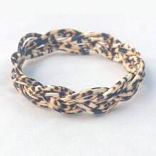 1 件装闪光果冻手镯编织硅胶手链女士时尚豹纹奶牛印花手镯手链珠宝 - 彩色 - 查看 8