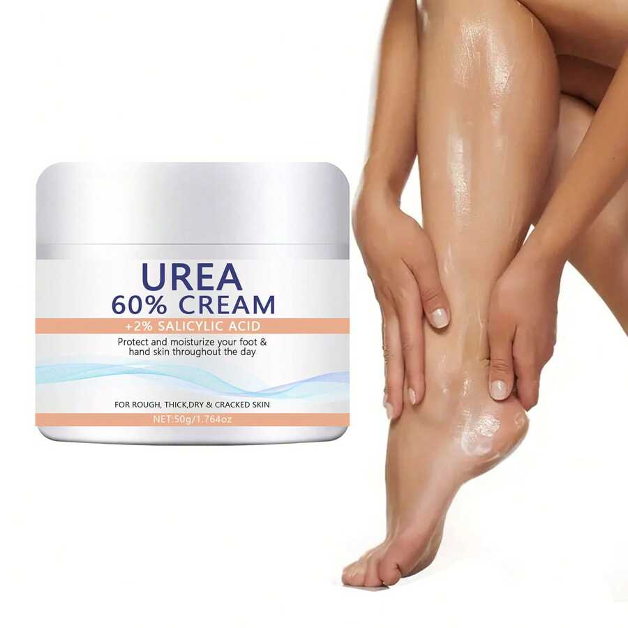 含水杨酸的 60% 尿素霜 - 足部和手部干裂霜 - 保湿滋养足部护理，软化和保湿，使皮肤光滑，男女皆宜 - 白色 - 查看 1