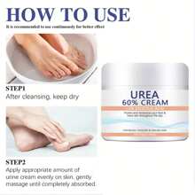 含水杨酸的 60% 尿素霜 - 足部和手部干裂霜 - 保湿滋养足部护理，软化和保湿，使皮肤光滑，男女皆宜 - 白色 - 查看 7