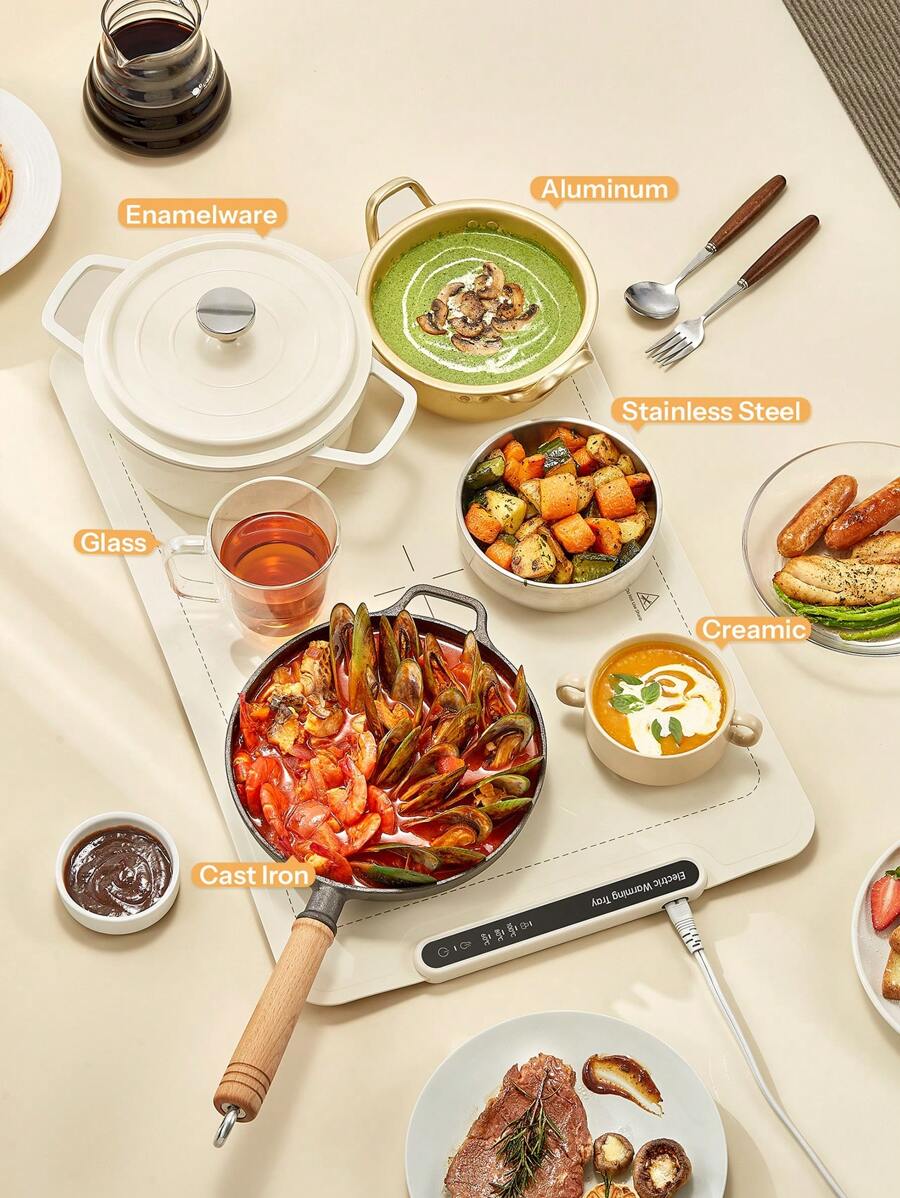 Electric Warming Tray, Yabano Foldable Food Warming Mat With 3