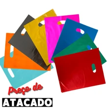 100 Plastic Bags 40x50 Clown Mouth Small Bags For Stores Open Handles - Baby Blue - View 3