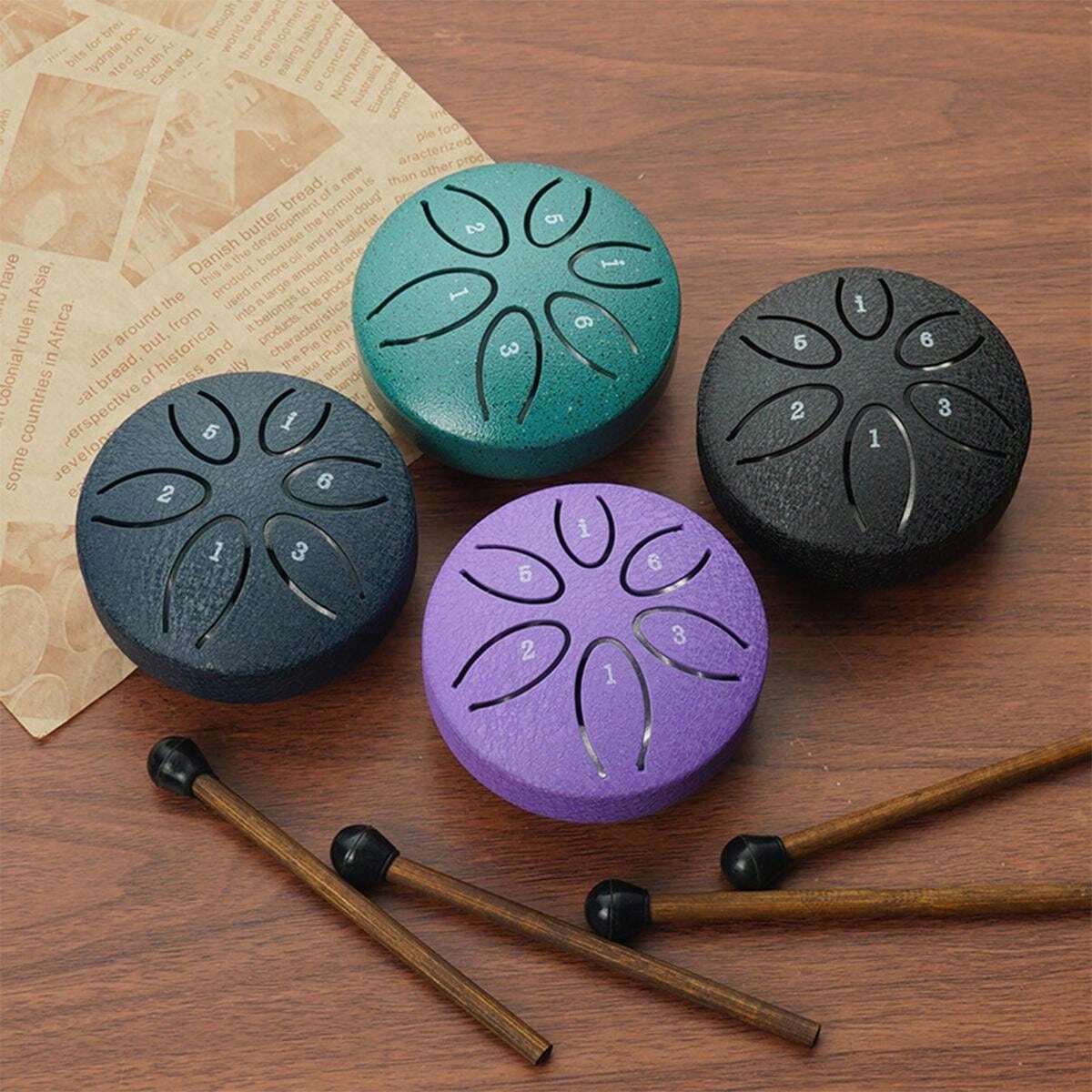 1pc 3Inch Mini Ethereal Tongue Drum, Simple EntryLevel Music