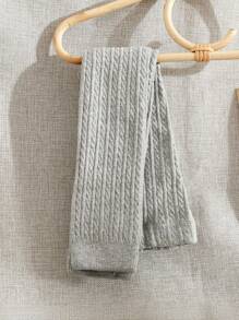 1 quần legging dệt kim cáp cho bé gái, phong cách tối giản sang trọng, cạp cao, thích hợp để mặc tã, thoải mái, mềm mại, thân thiện với da, không bó sát, phong cách Tây Ban Nha để mặc bên trong hoặc bên ngoài - Nhiều màu - Xem 4