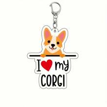 Acrylic Dog Breed Keychains - I Love My Dog Themed Key Rings - Animal Lovers Car Keychain With Assorted Breeds For Birthday Gifts And Bag Decoration - One Piece - Multicolor - View 23
