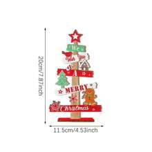 1 套木制圣诞树桌面木制标志设计有雪人圣诞老人、乡村圣诞节小矮人装饰品,适用于家庭、酒店、商店、酒吧、市场装饰、圣诞节 - 彩色 - 查看 11