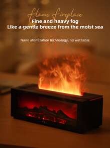 Humidificateur d'air avec flamme simulée, diffuseur d'huiles essentielles, cadeau d'anniversaire, cadeau de la Saint-Valentin, sept couleurs interchangeables, avec télécommande, fonctionnement silencieux, arrêt automatique en cas de manque d'eau, convient pour la maison, le bureau, la chambre.