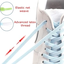 Elastic Shoelace Sneakers ABS Closure Easy, Practical, Quick Fit - 白色 - 查看 4