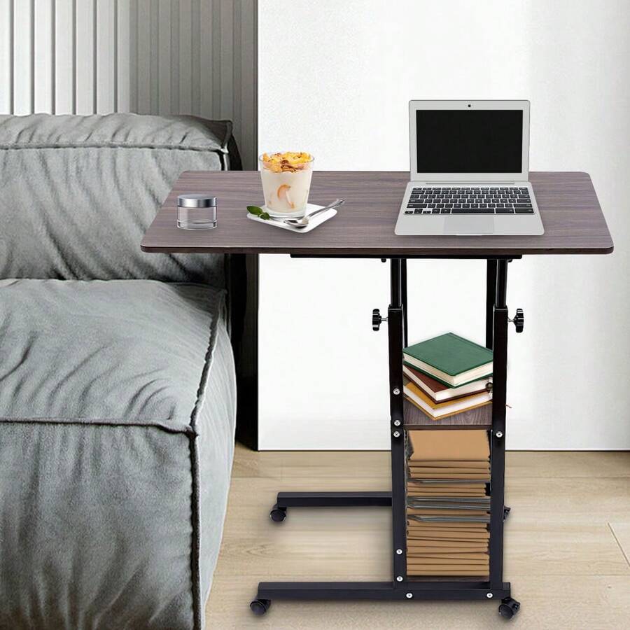 CShaped Side Table Adjustable, Height Adjustable C Table With Wheels