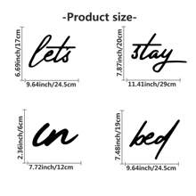 Let's Stay In Bed" Metal Wall Art - Chic Quote Sign For Home Decor, Perfect Housewarming Gift - Black - View 11