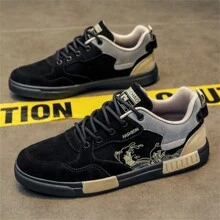 New Men Lightweight Soft Bottom Leather Lace-Up Casual Sneakers, Fashionable Low-Top Breathable Flat Bottom Sporty Shoes, All-Season