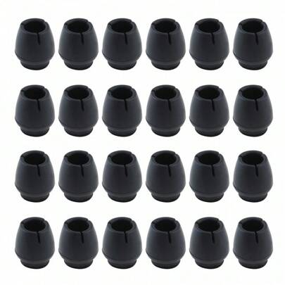 24pcs Black Silicone Furniture Leg Caps With Felt Pads - Non-Slip Floor Protectors, Suitable For Sofa, Chair And Table Legs - Easy Installation, Noise Reduction - Fits 0.47-0.63 Inch Diameter