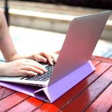 Customized Name Letters Smooth PU Leather Men Women Laptop Sleeve Pouch Compatible With Macbook Air Pro Retina 13 15 Inch Case Personalized Initials 13.3 15.4 Inch Sleeve Envelope Bag PU Leather Laptop Notebook Bracket Stand Cover Shell Laptop Bag Unisex - Green - View 2