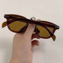 1 件时尚男女通用椭圆形装饰眼镜休闲太阳镜配饰 - 彩色 - 查看 9